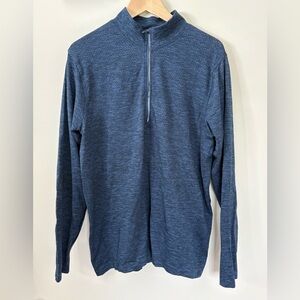 Lululemon Men’s Half Zip Long Sleeve Pullover Dark Blue Size Large
